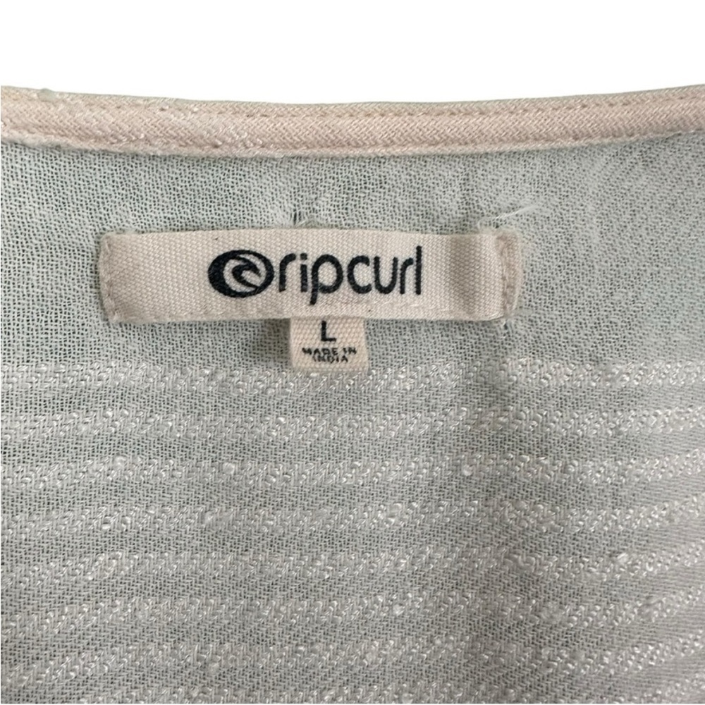 RIPCURL Dune Dress L White Boho Beach Cover Up Cotton Button Front Tassel Resort - Picture 8 of 13
